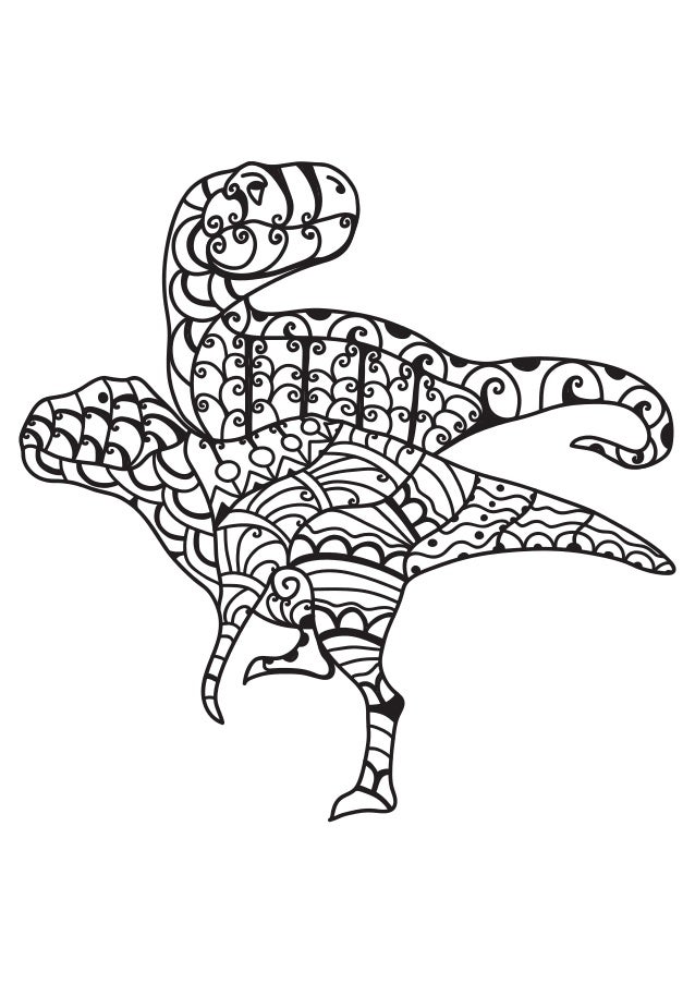 Dinosaur Coloring Pages For Adults Free Printable Coloring Book