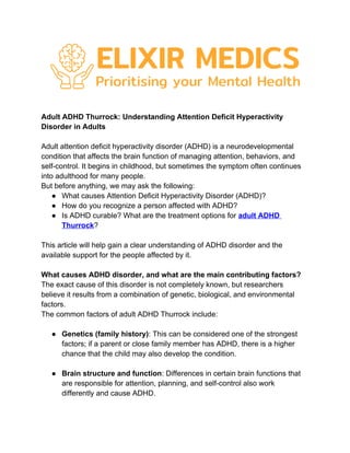 Adult ADHD Thurrock: Understanding Attention Deficit Hyperactivity ...