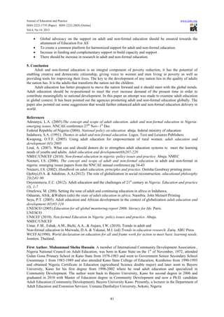 Adult and non formal education in the global context. | PDF