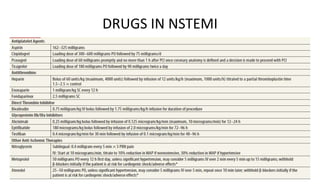 DRUGS IN NSTEMI
 