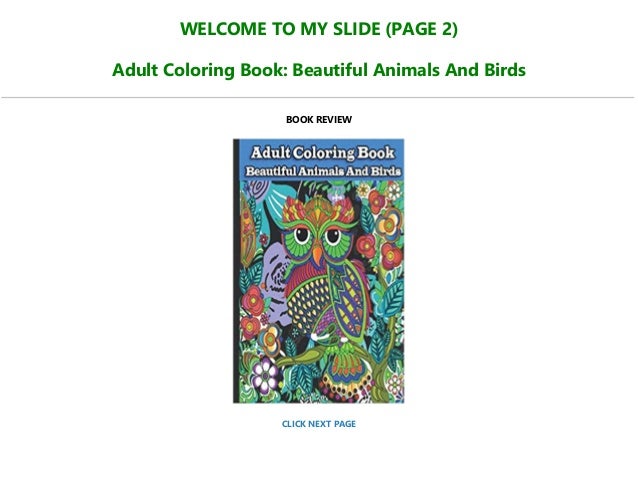 Download P D F Download Adult Coloring Book Beautiful Animals And Birds Ful