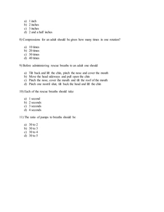 Adult cpr quiz | DOCX