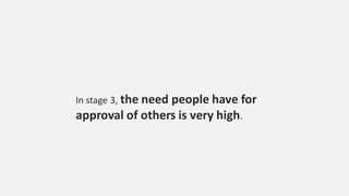 In stage 3, the need people have for
approval of others is very high.
 