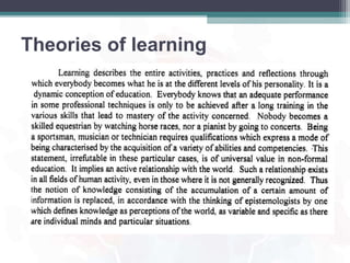 Theories of learning
 