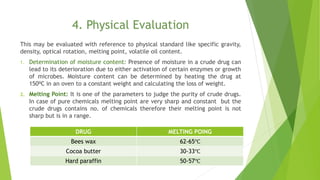 Drug Adulteration and evaluation of the crude drug: Pharmacognosy | PPTX