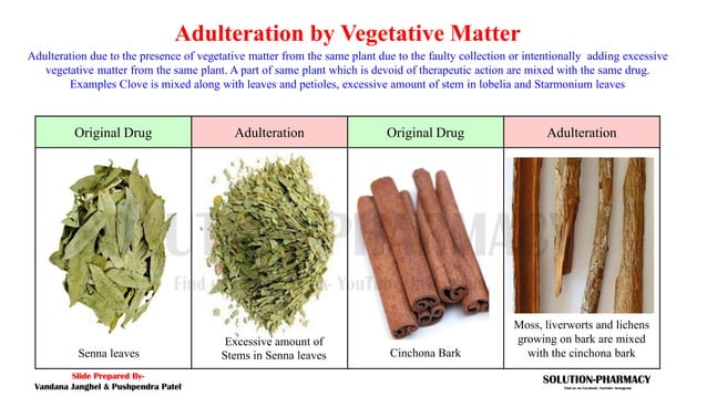 Adulteration Of Crude Drug And Evaluation Methods PPT