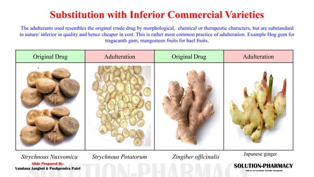 Adulteration Of Crude Drug And Evaluation Methods PPT
