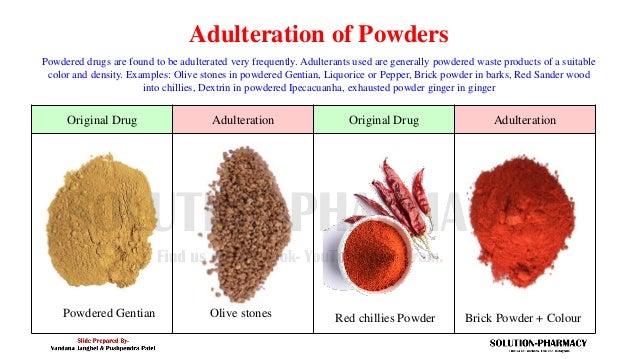 Adulteration Of Crude Drug And Evaluation Methods