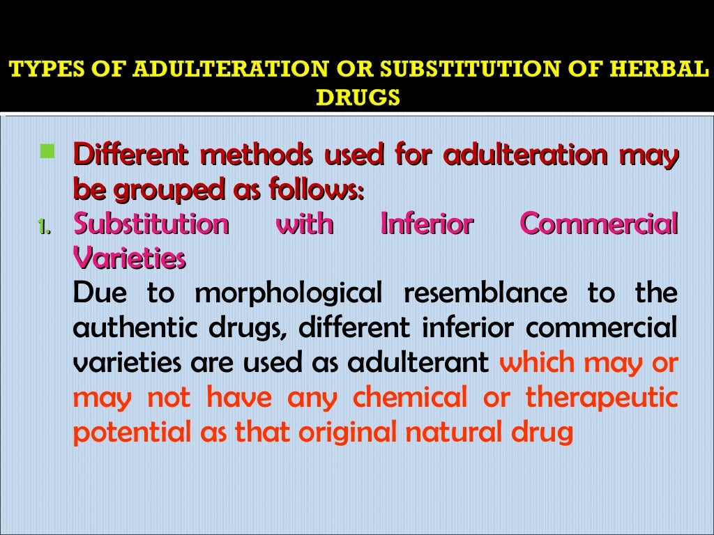 Adulteration of drugs