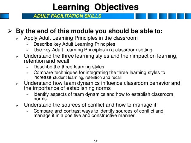 Essay on the principles of adult learning