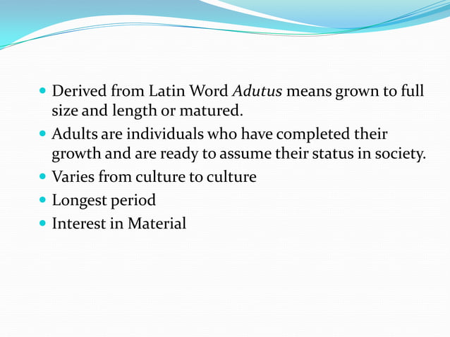 Adulthood PPT