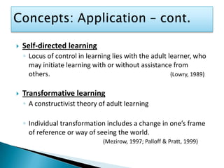 Learning Theories and Instructional Pathways for Adult Learners in the ...