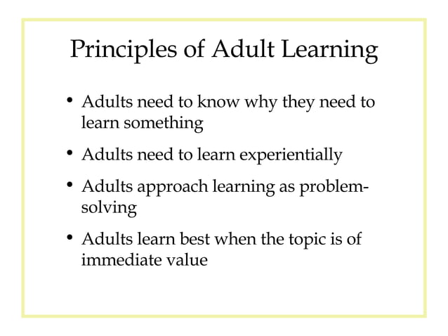 Adult Learning Theory | PPT | Adult Education | Education