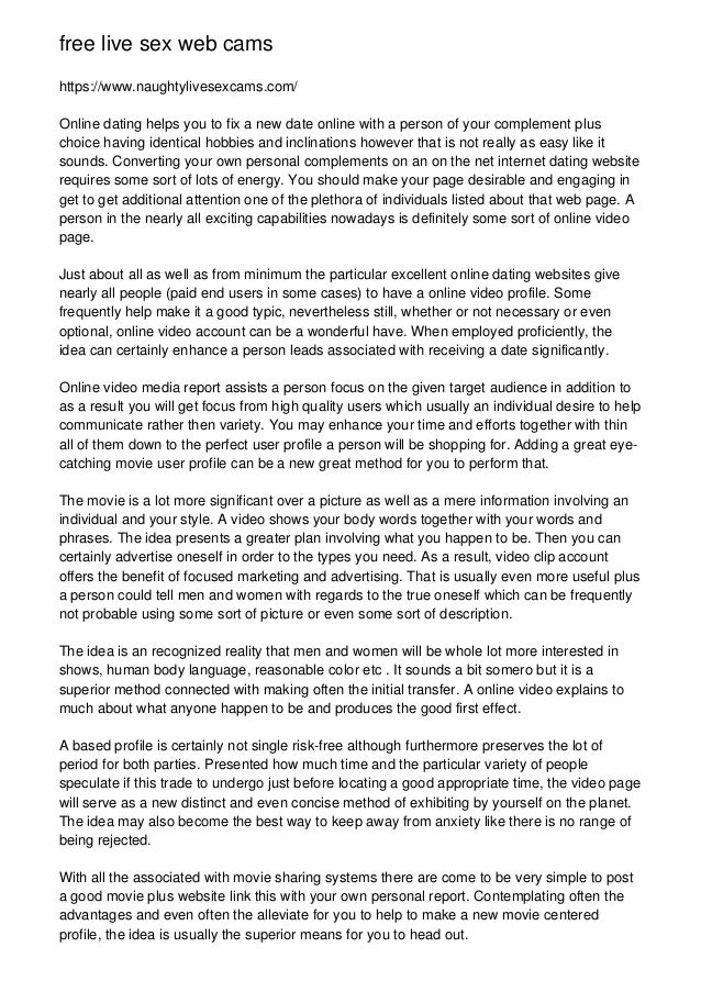 Free dating websites with video call