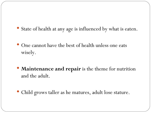 Adult nutrition powerpoint