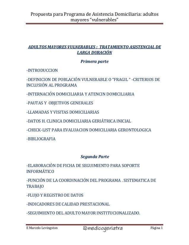 UN MODELO DE ATENCION DOMICILIARIA PARA ADULTOS VULNERABLES