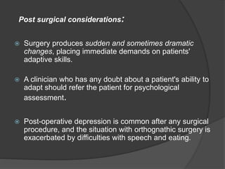 Post Operaative Depression Adult psychological considerations in orthodontics | PPTX