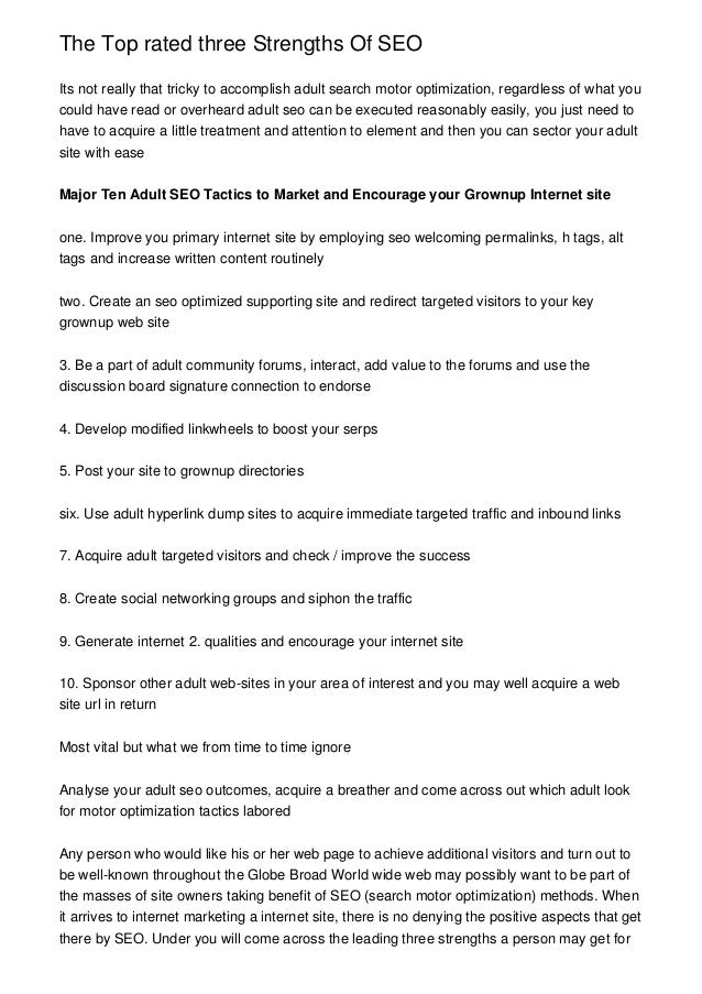 the top rated three strengths of seo three strengths