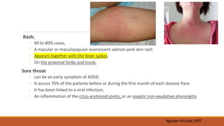 Salmon Like Rash Adult Still disease..pptx