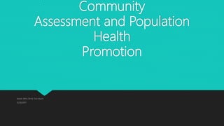 Community
Assessment and Population
Health
Promotion
Adults Who Drink Too Much
11/20/2017
 