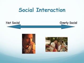 Social Interaction

Not Social              Overly Social
 