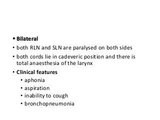 Bilateral Rln Adult vs. pediatric larynx, laryngeal nerve palsies and management | PPTX