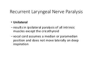Adult vs. pediatric larynx, laryngeal nerve palsies and management | PPTX
