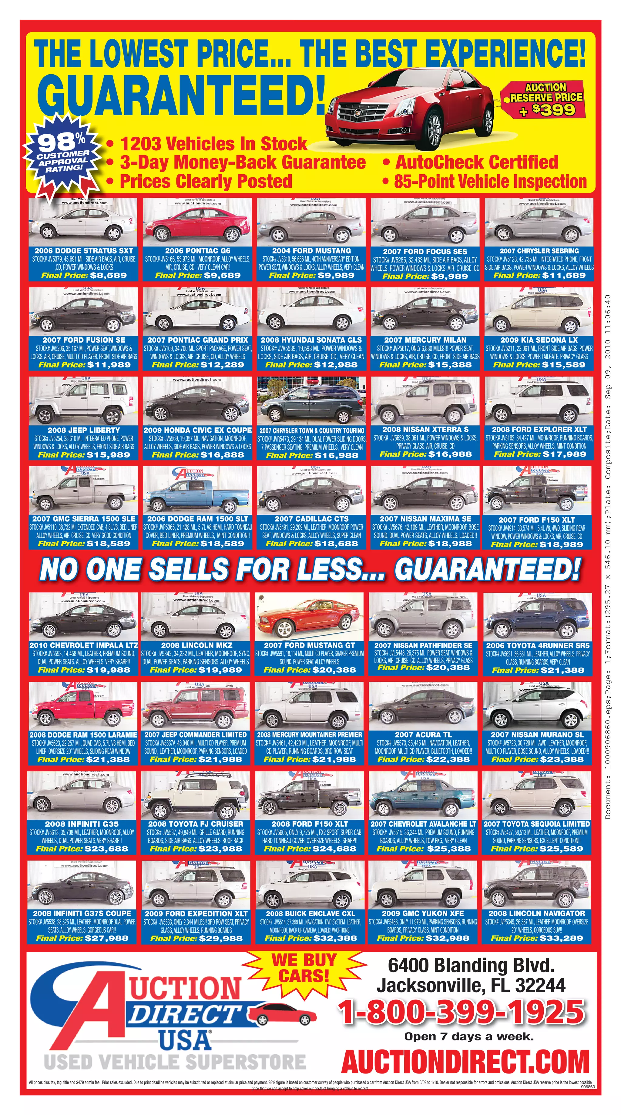 Auction Direct USA Jacksonville Used Cars PDF