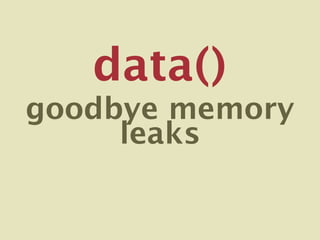 data()
goodbye memory
     leaks
 