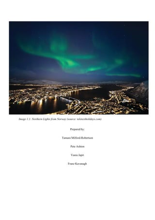 Image 1.1: Northern Lights from Norway (source: teletextholidays.com)
Prepared by:
Tamara Milford-Robertson
Pete Ashton
Vania Japri
Franz Kavanagh
 