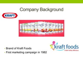 Company Background

• Brand of Kraft Foods
• First marketing campaign in 1982

 