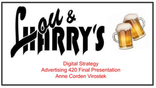 Digital Strategy
Advertising 420 Final Presentation
Anne Corden Virostek
 