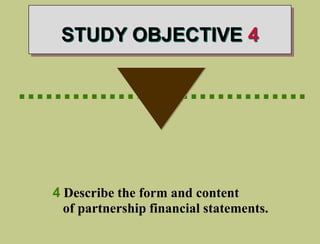 STUDY OBJECTIVE 4
................................
4 Describe the form and content
of partnership financial statements.
 