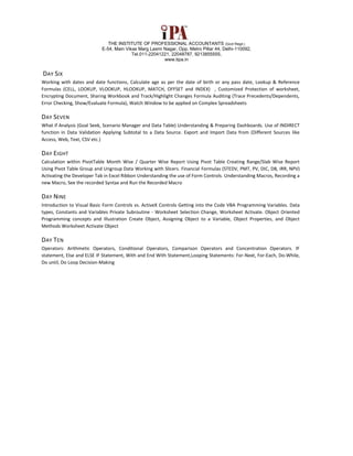 Advanced Excel Course | PDF image.
