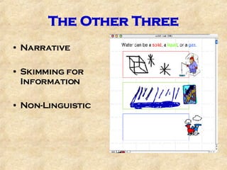 The Other Three Narrative Skimming for Information Non-Linguistic 