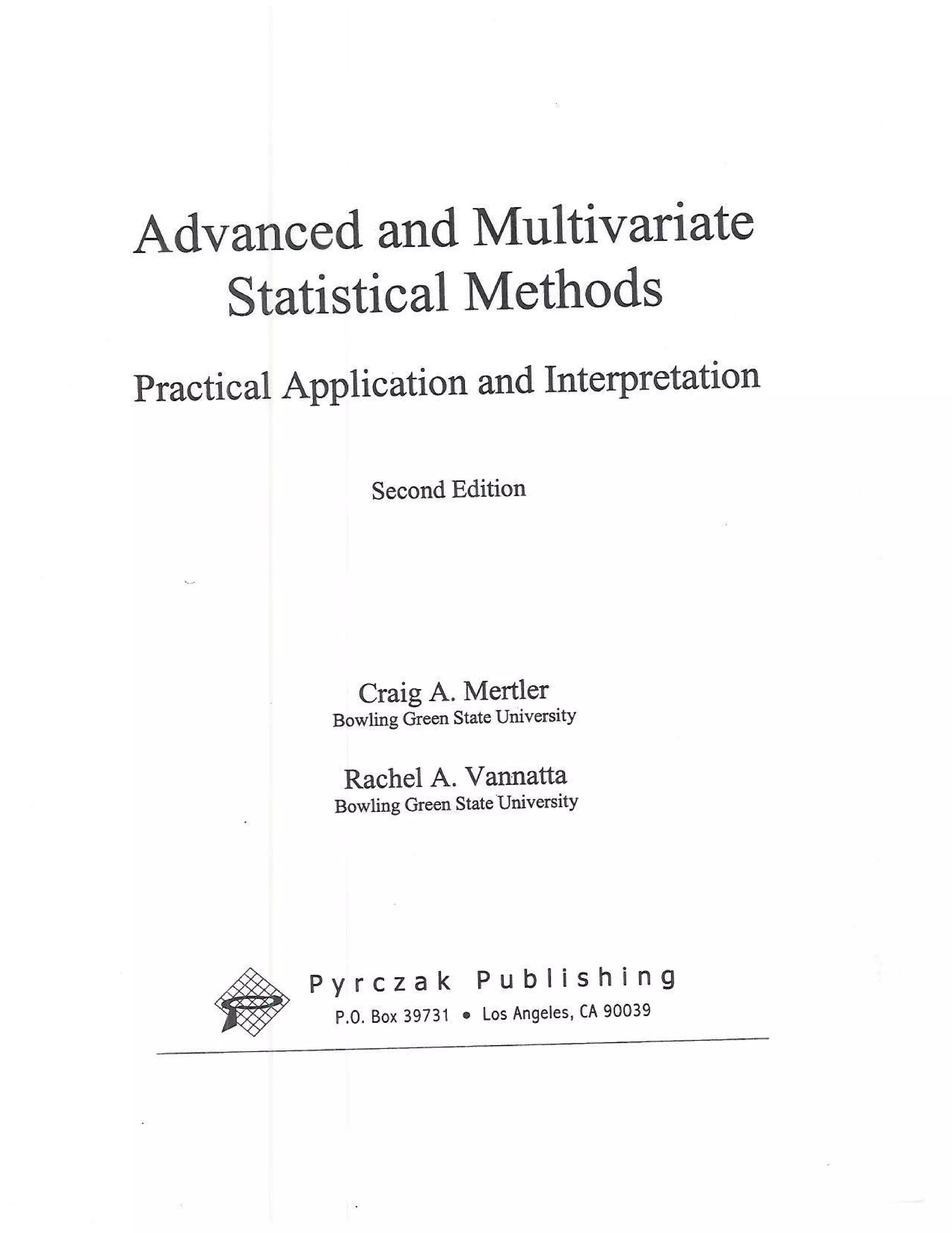 Advance and multivariate statistical methods chapter 2 decision tree