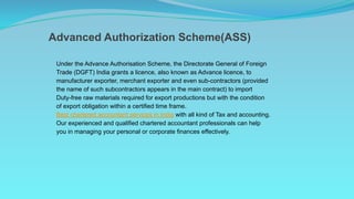 Advance authorization scheme (aas).pptx (2) | PDF