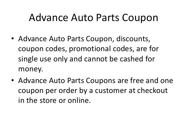 Advance auto parts coupons online