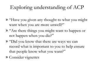 Advance care planning: 