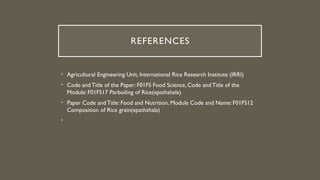 Advance Cereal Processing,Advance Cereal Processing(MSD203) RICE ...