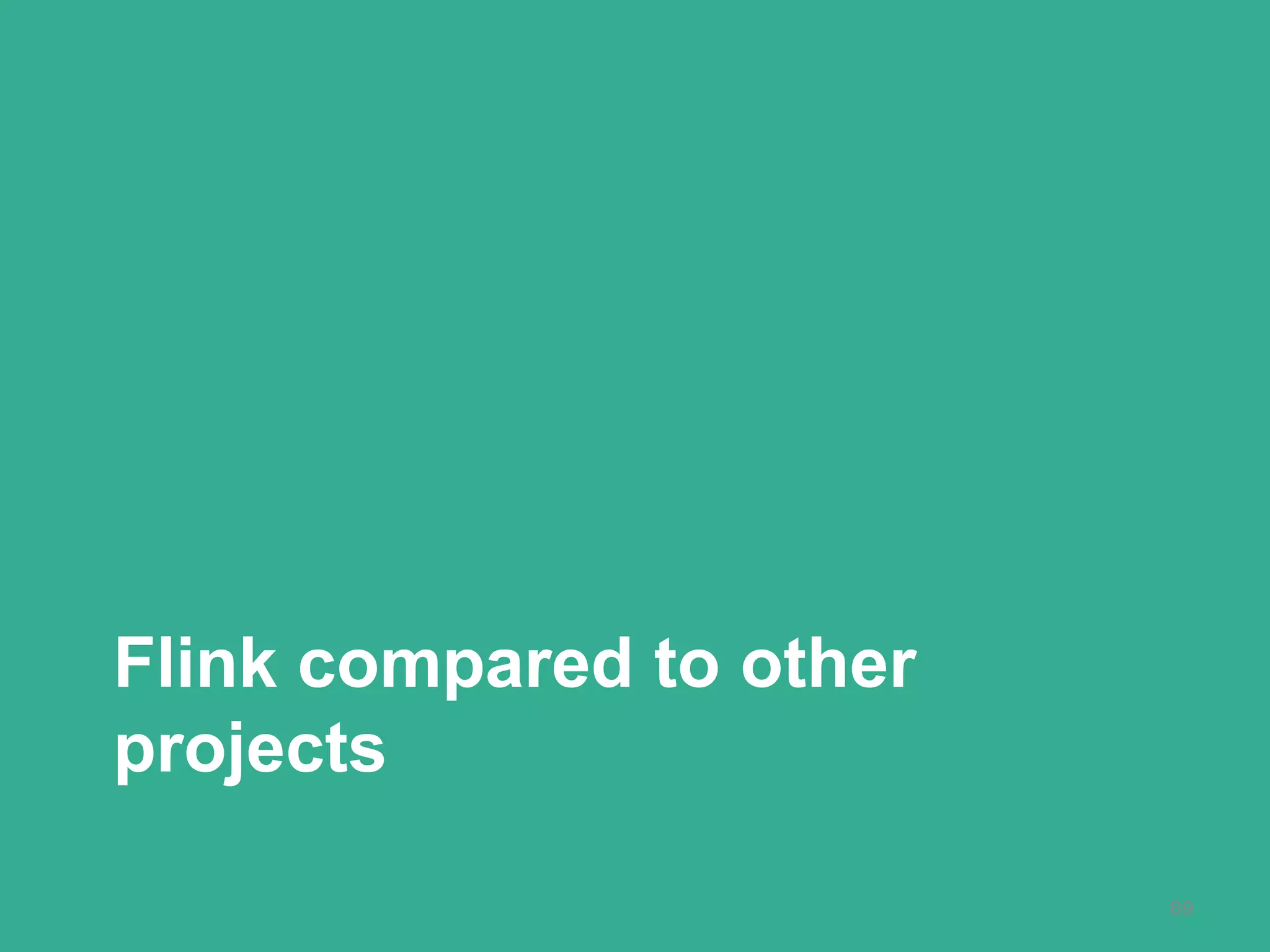 Flink compared to other
projects
69
 