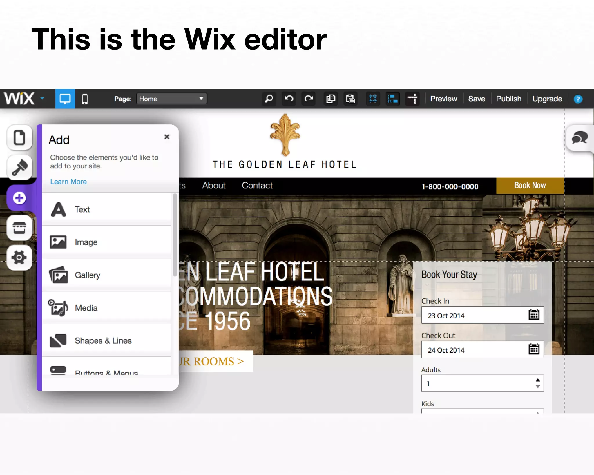 This is the Wix editor 
 