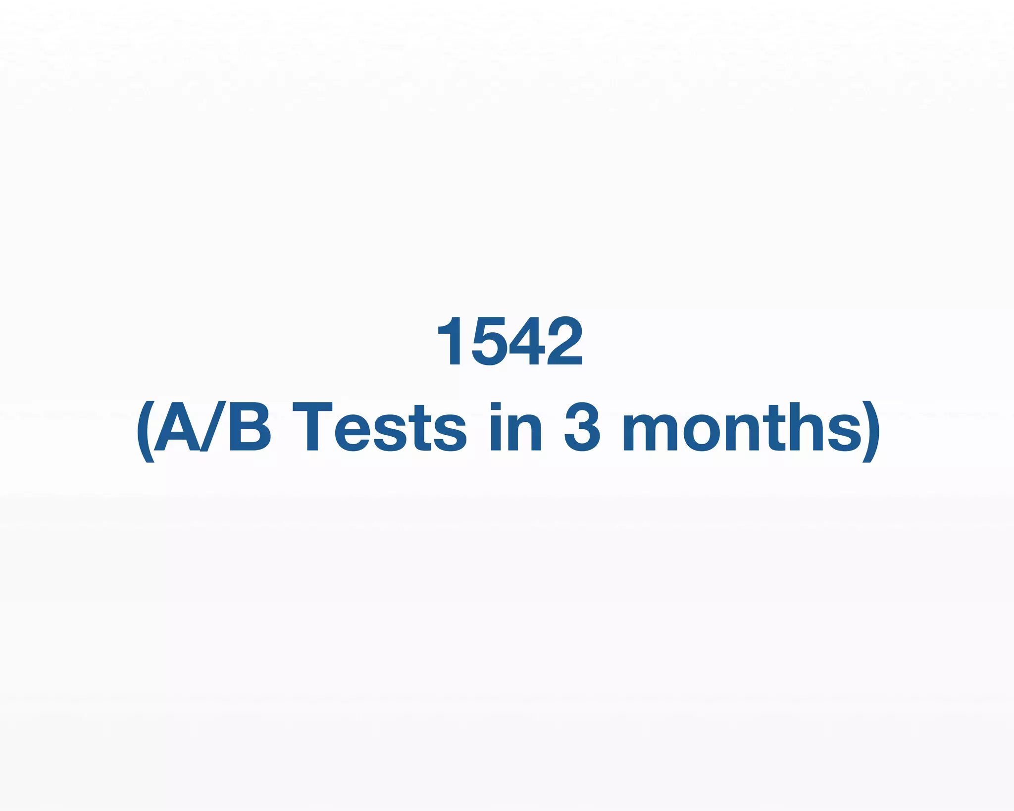 1542 
(A/B Tests in 3 months) 
 