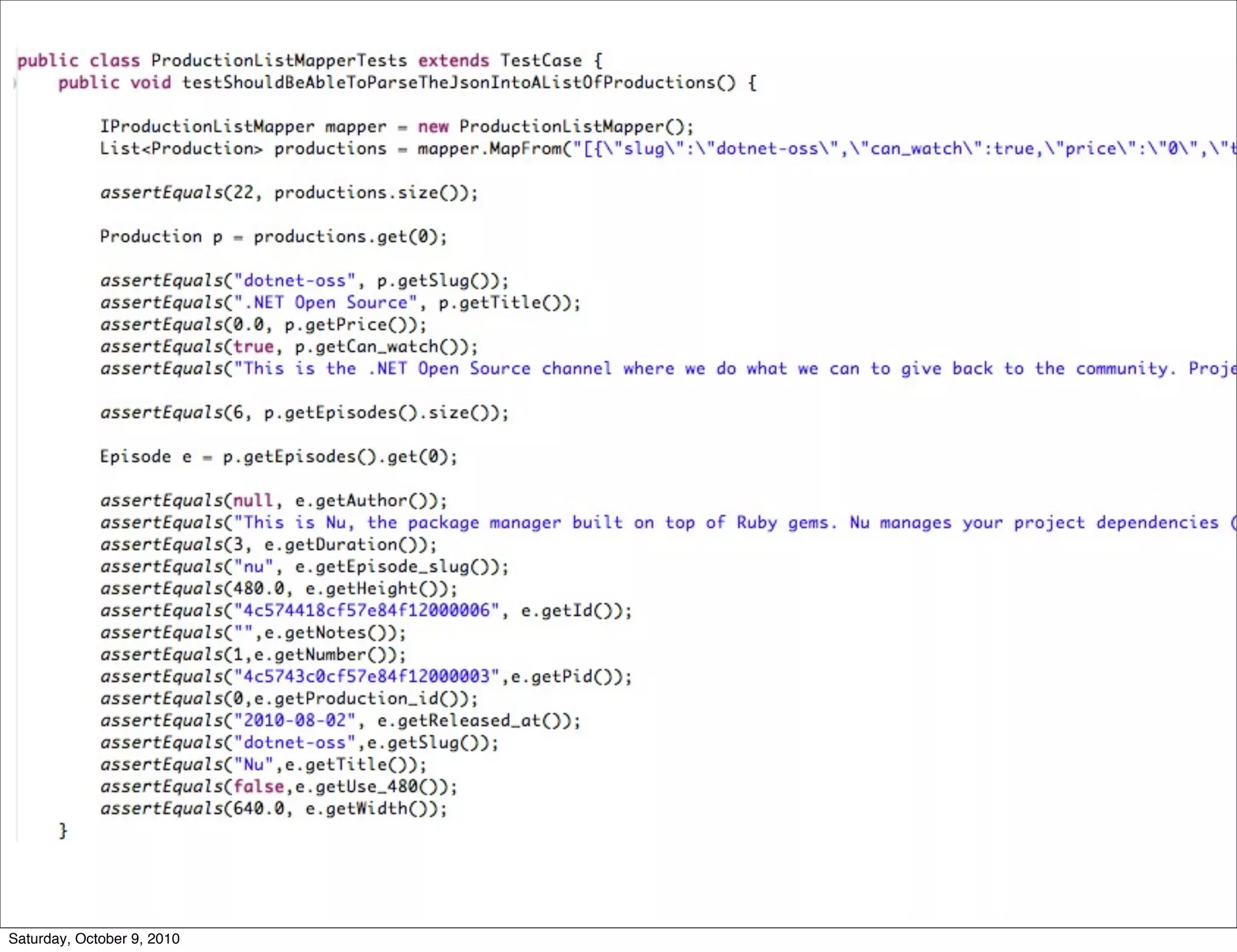 Saturday, October 9, 2010
 