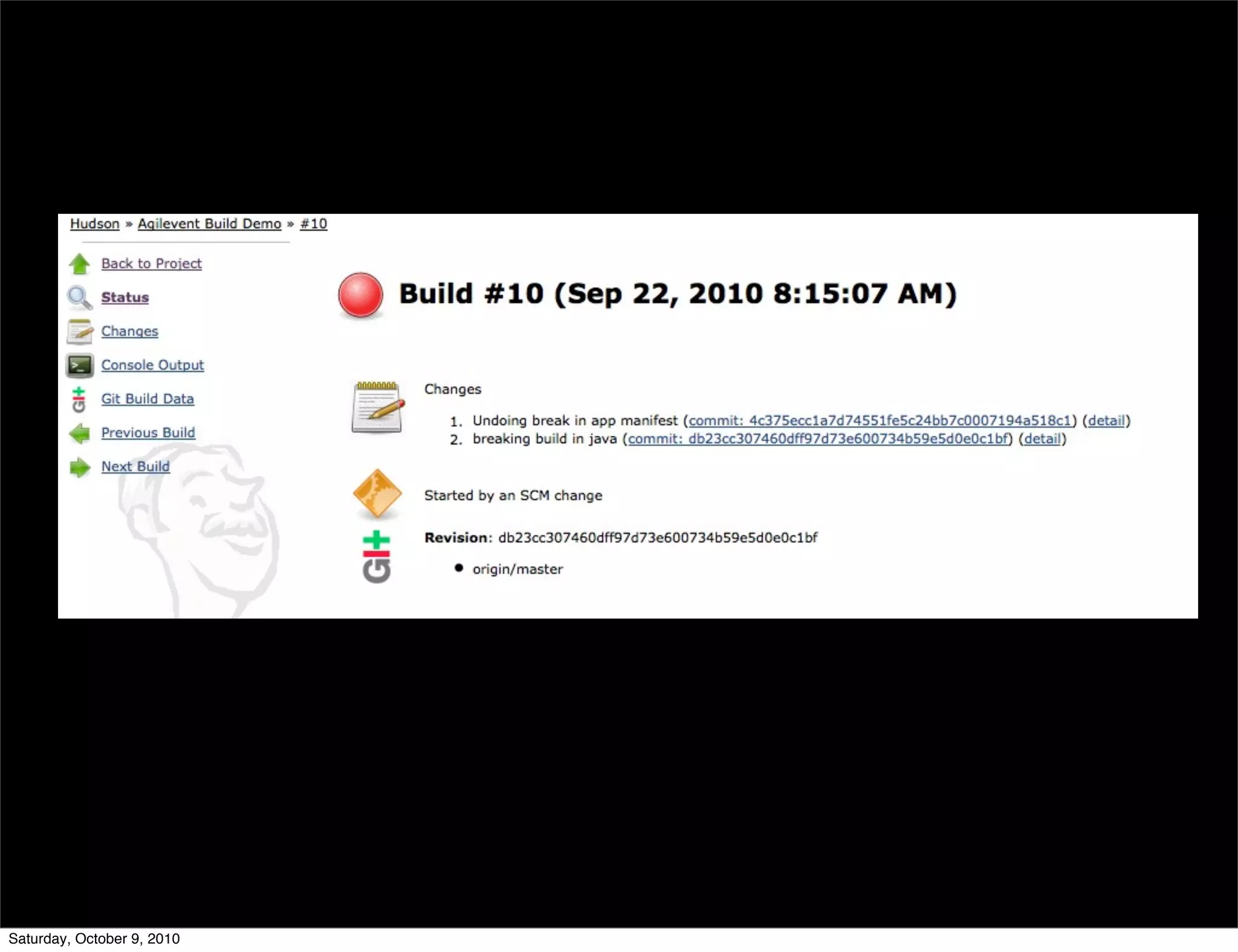 Saturday, October 9, 2010
 