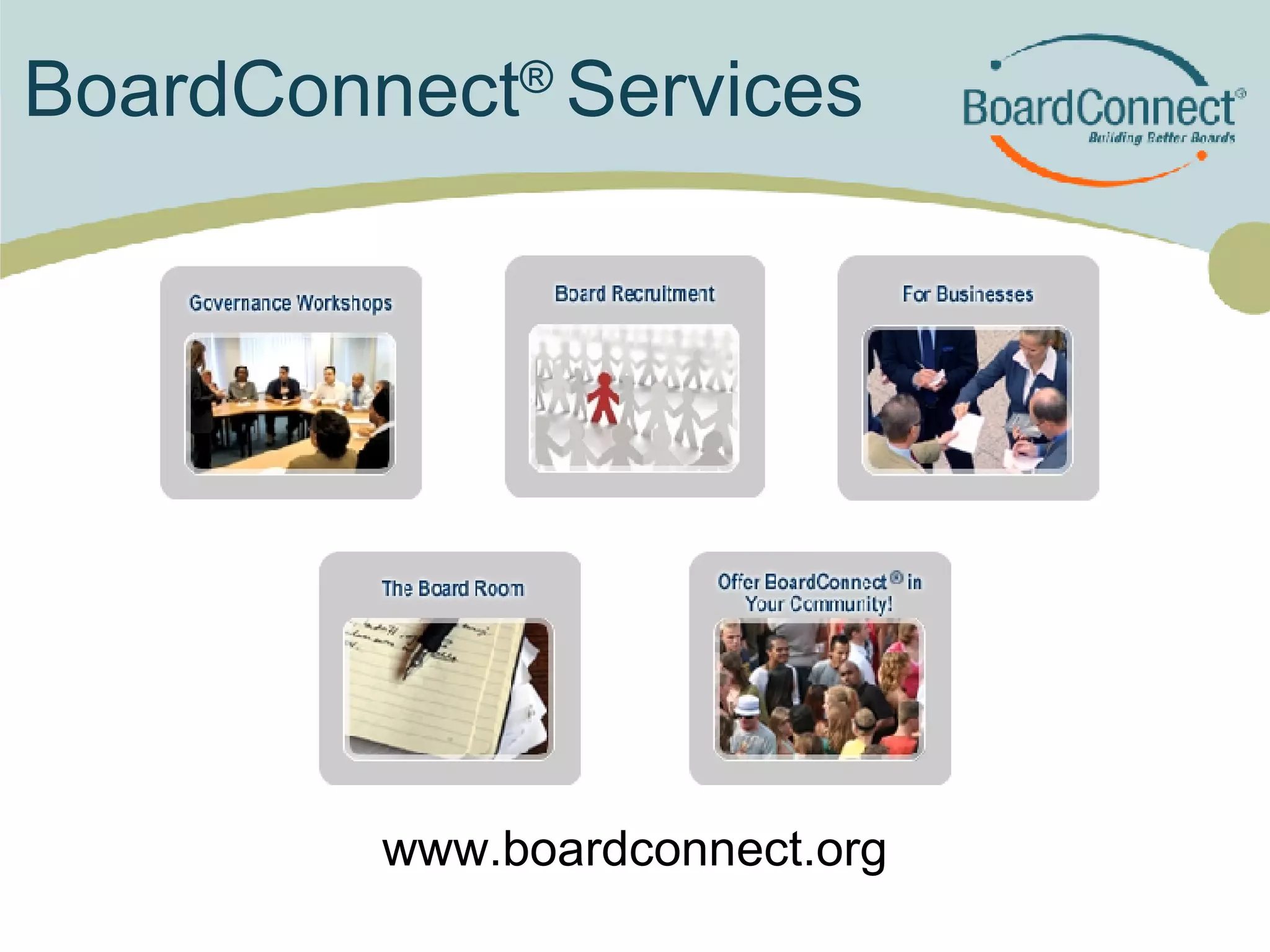 BoardConnect ®   Services www.boardconnect.org 