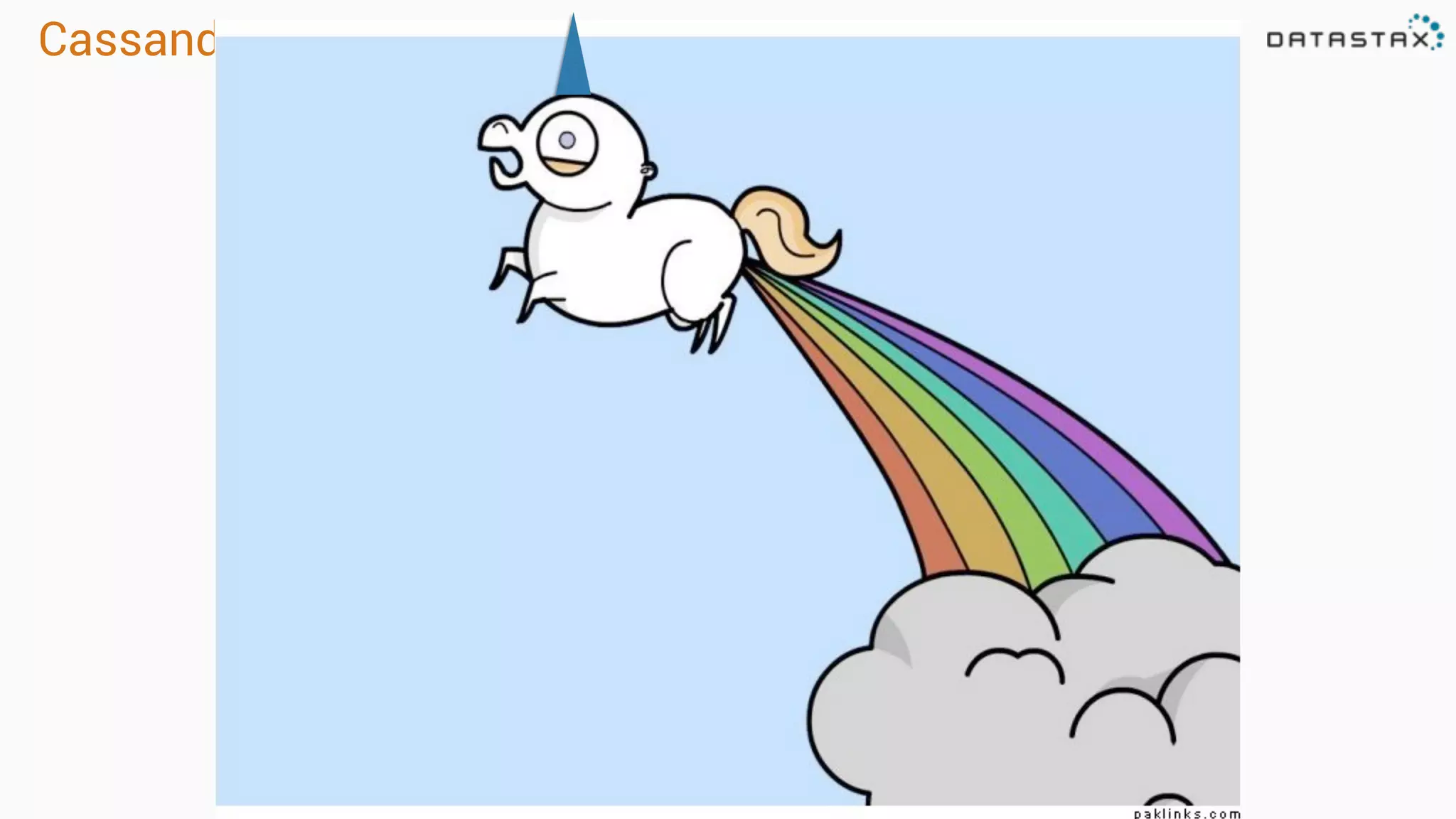 Cassandra is not…
6
A Data Ocean or Pond., Lake
An In-Memory Database
A Key-Value Store
A magical database unicorn that farts rainbows
 
