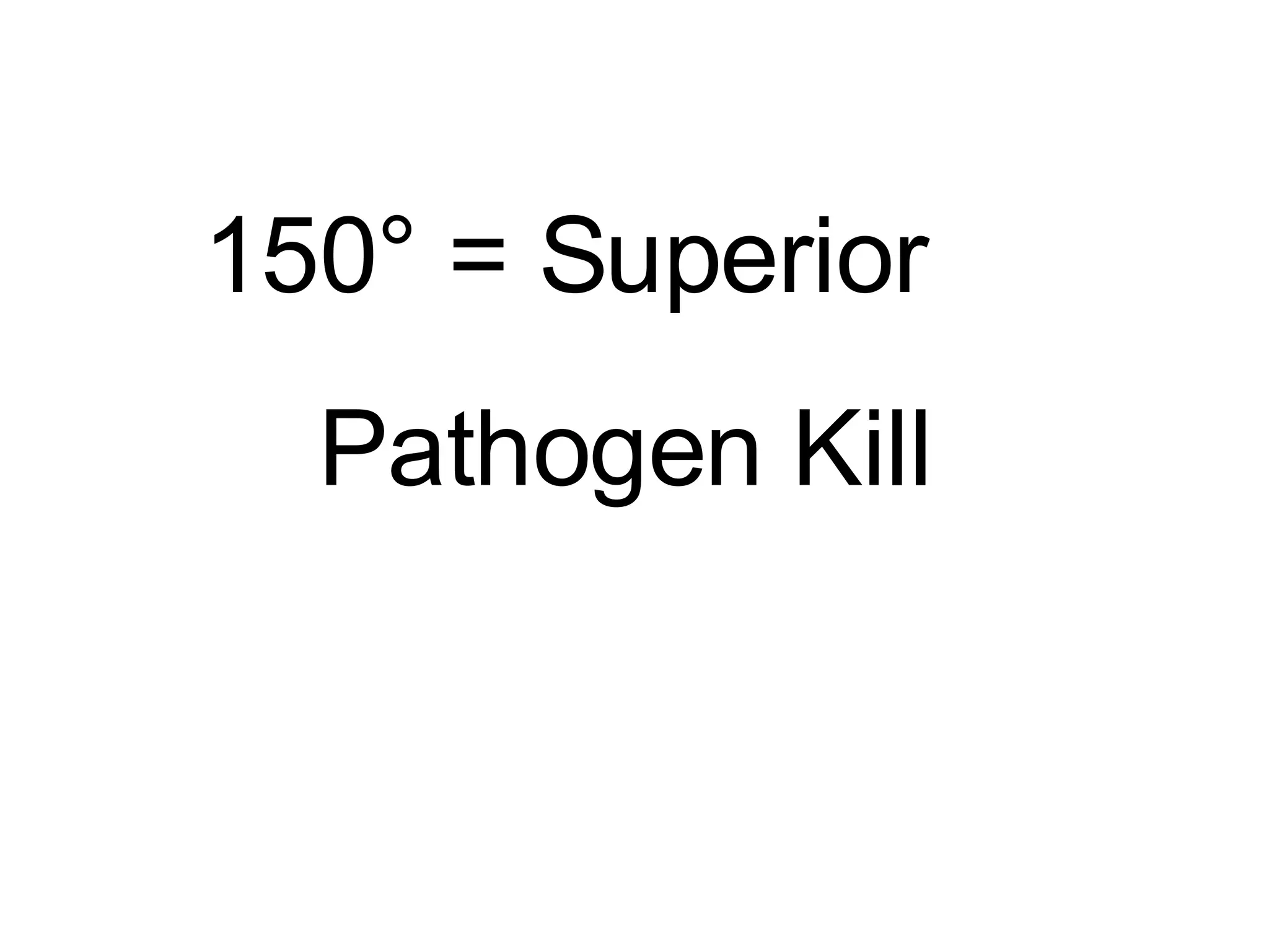 150° = Superior Pathogen Kill 