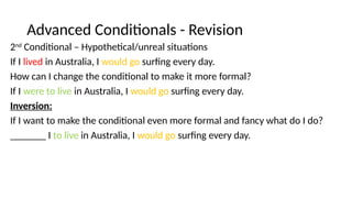 Advanced -Conditionals- Revision English C1 | PPTX