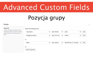 Advanced Custom Fields
Pozycja grupy
 